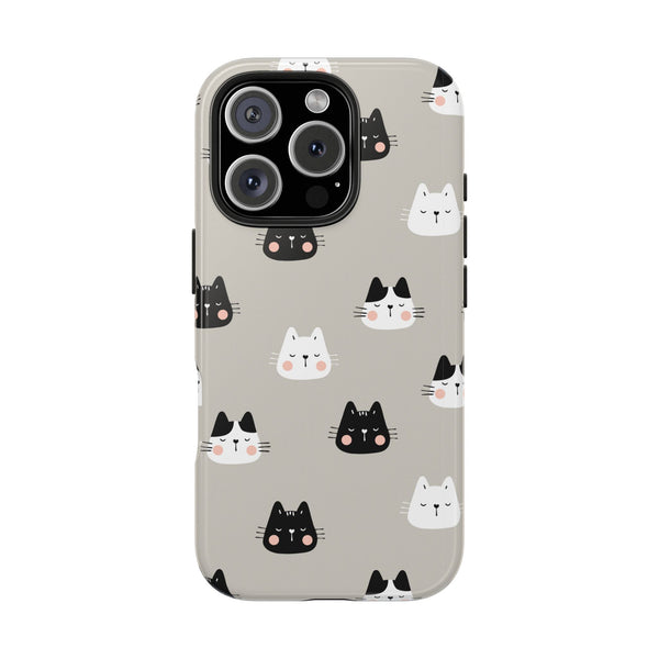 White and Gray Cat Tough Phone Cases