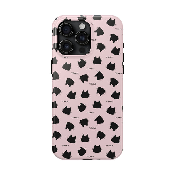 Dark Pink Cat Tough Phone Cases