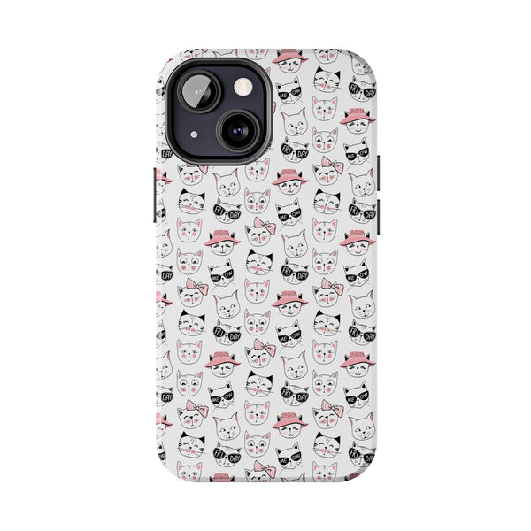 White and Gray Cat Tough Phone Cases