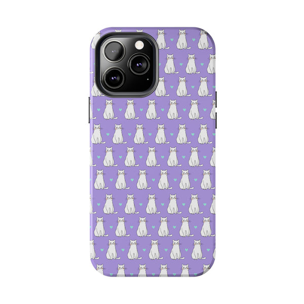 Light Purple Cat Tough Phone Cases