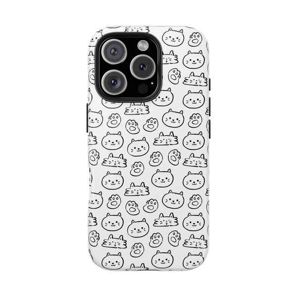 White Cat Tough Phone Cases