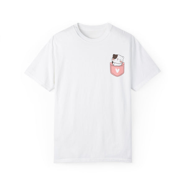 Cat in pocket (2) Unisex Garment-Dyed T-shirt